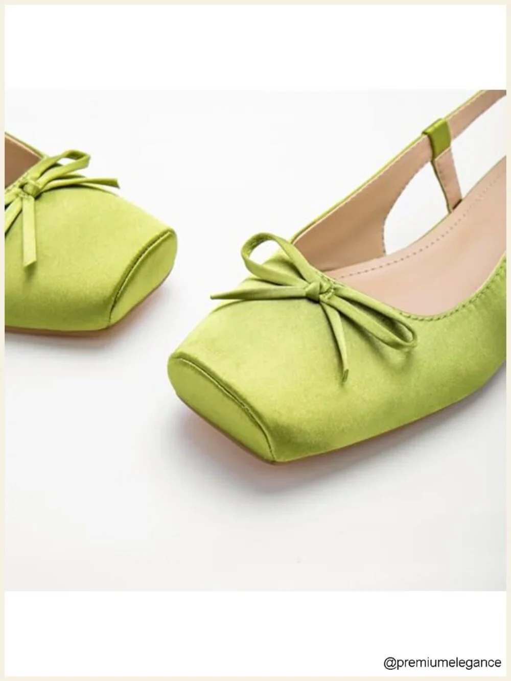 Women's Square Toe Satin Ballet Flats with Ankle Buckles Slingback